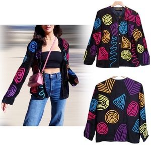 Vintage 80s/90s Allure Embroidered Abstract Blazer/Jacket